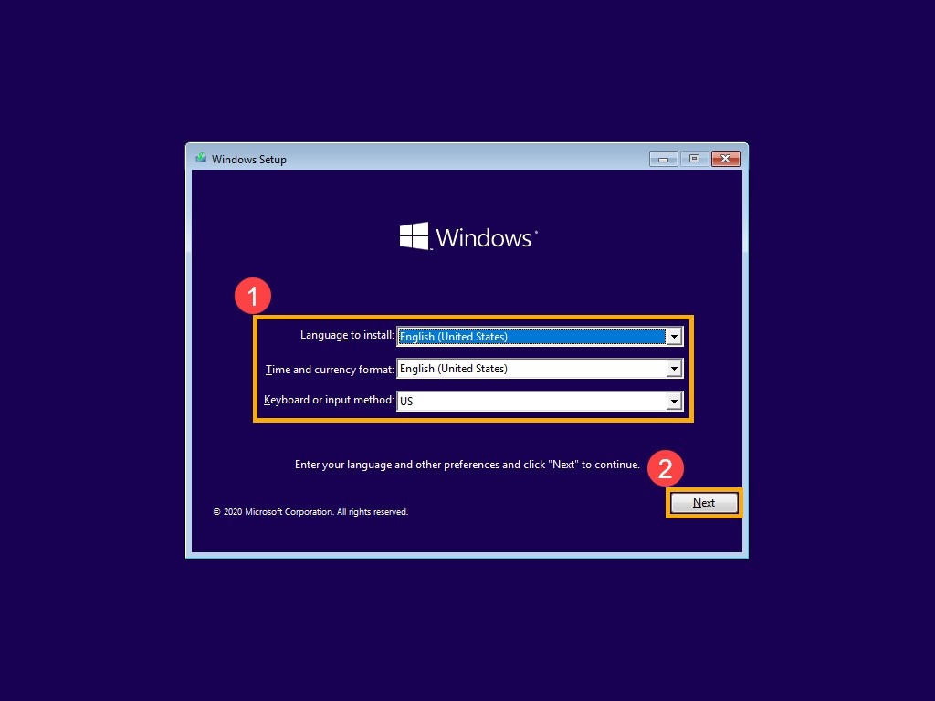 HP Windows installation